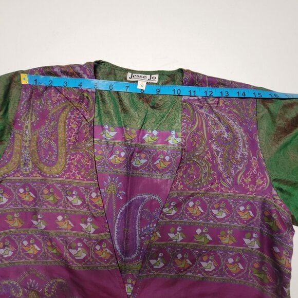 Custom Made Silk Top Purple Bolero Blazer Butterfly Sleeves Size S - NEW ! - Picture 10 of 16